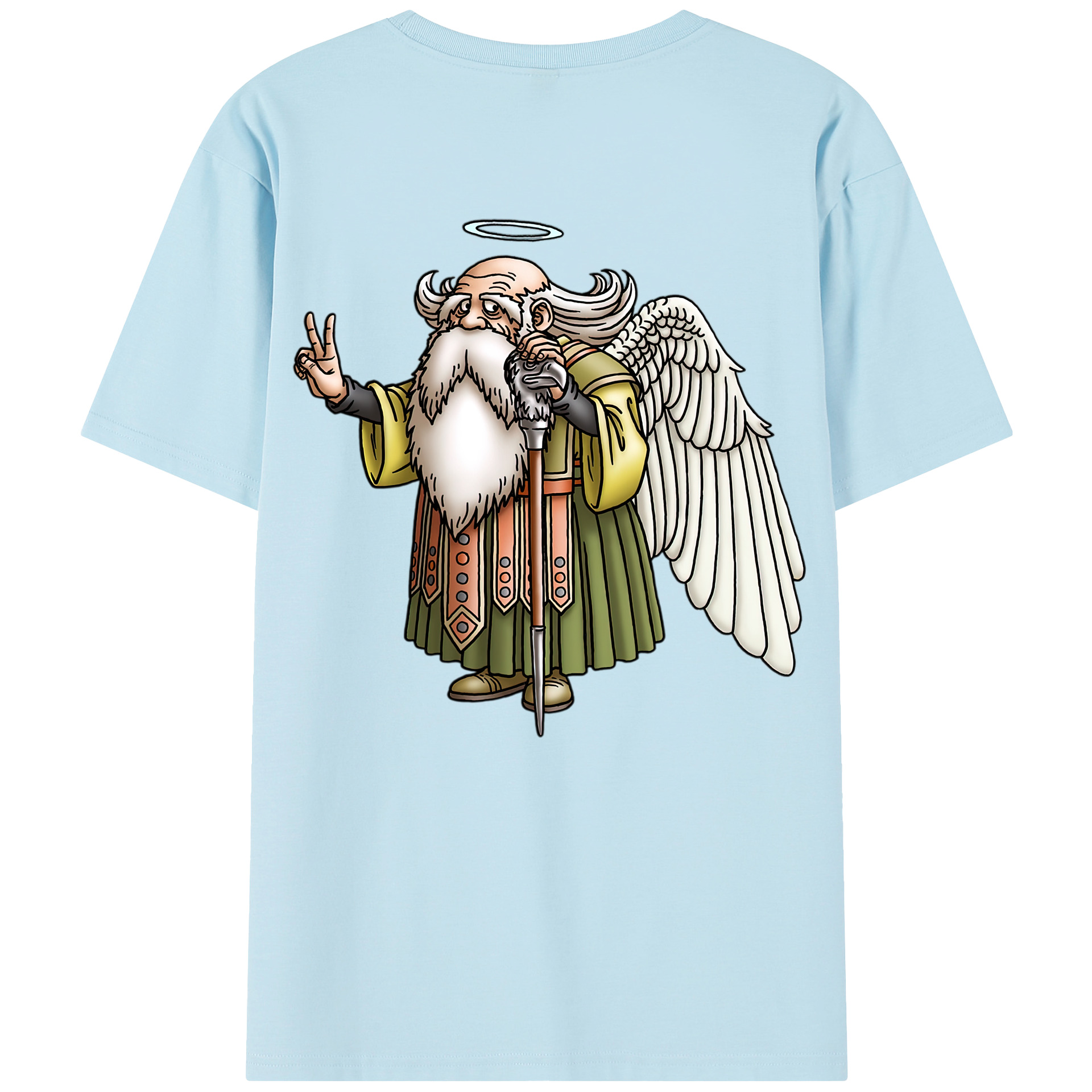 （画像用） ドラゴンクエスト Doragon Kuesuto Dragon Quest 綿100％半袖Tシャツ（背面プリント）
